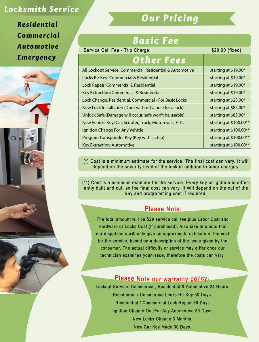 Philadelphia Locksmith Services Philadelphia, PA 215-948-9184 - price-list-c-22